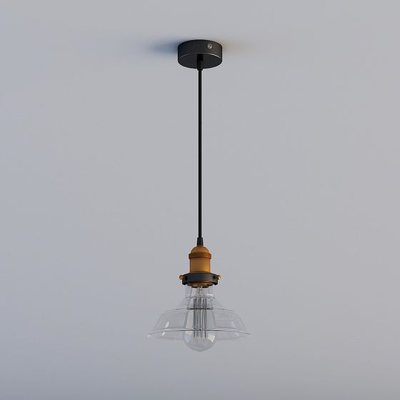 Vintage Industrial Style Pendant Lamp 3D model