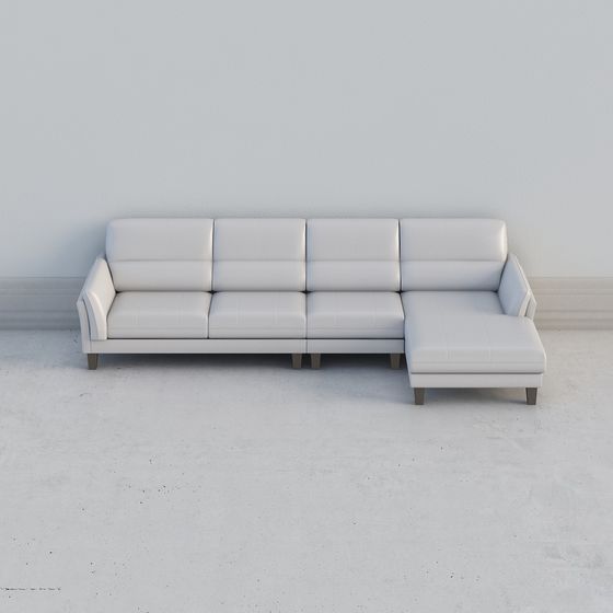 Minimalist Low-Polygon Sofa 3D model