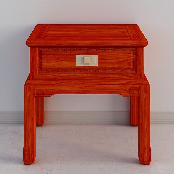 Elegant Chinese Style Nightstand 3D model