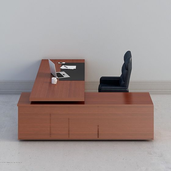 Modern Minimalist Office Desk 3D model