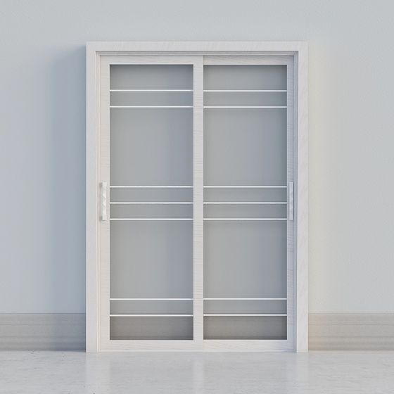 Modern Low-Poly Sliding Door 3D model