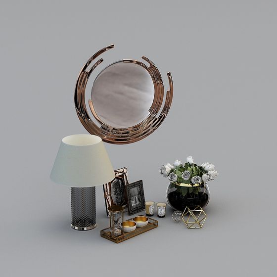 Elegant Gold Minimalist Decorative 3D Model