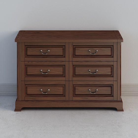Classic Wooden Dresser 3D model