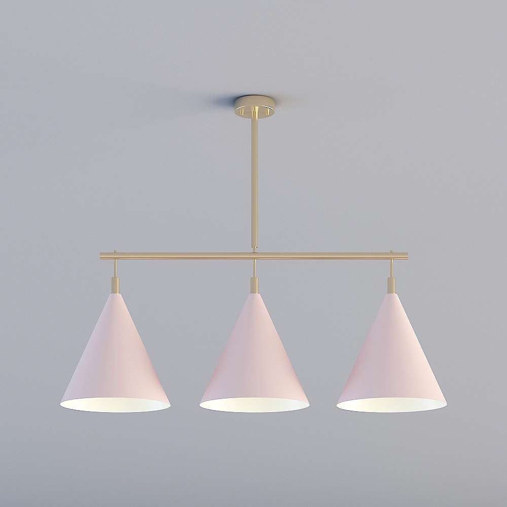 3D lights are all AQ- Modern minimalist restaurant bedroom study lounge chandelier-VD88020-3L-powder