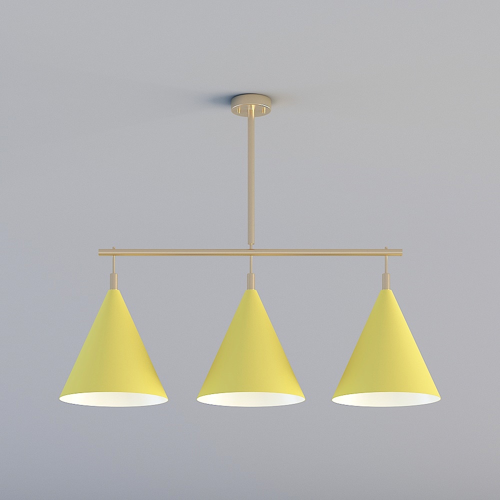 3D lights are all AQ- Modern minimalist dining room bedroom study lounge lounge chandelier-VD88020-3L-yellow