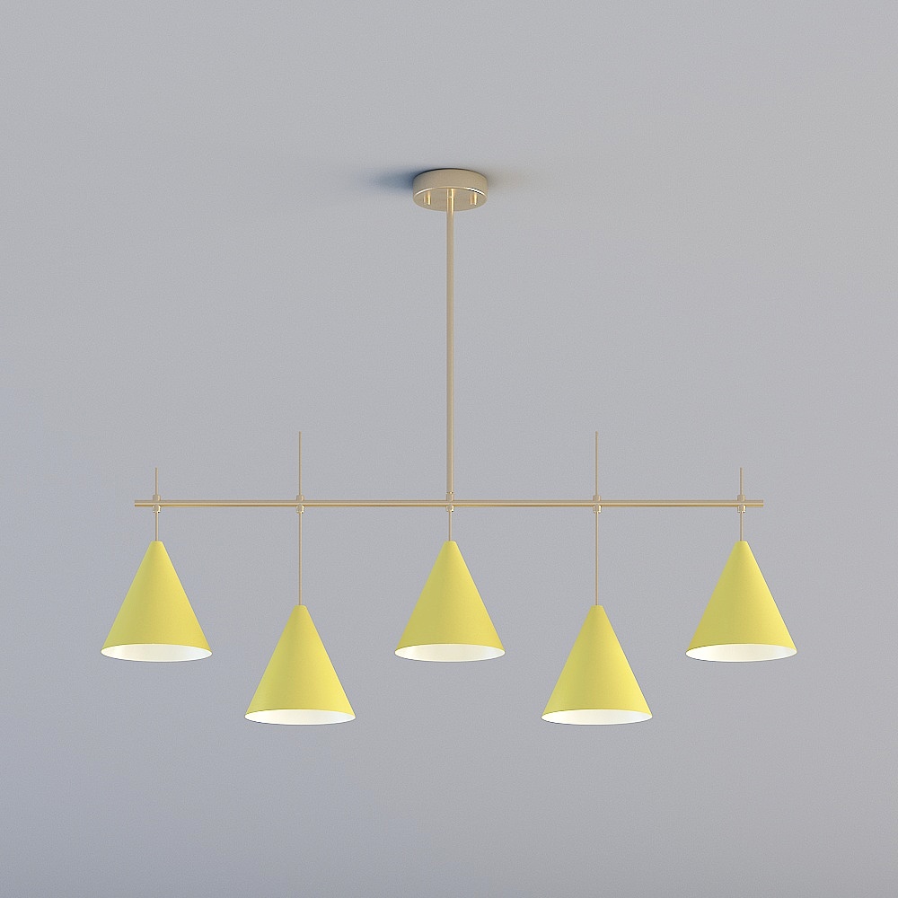 3D lights are all AQ- Modern minimalist restaurant bedroom study lounge lounge lounge chandelier-VD88020-5L-yellow