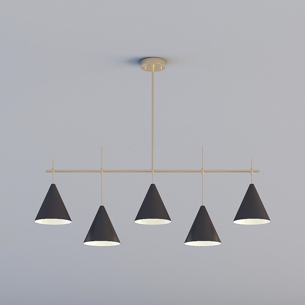 3D lights are all AQ- Modern minimalist dining room bedroom study lounge lounge chandelier-VD88020-5L-black