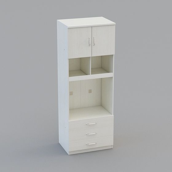 Stylish Low-Poly Storage Cabinet 3D model
