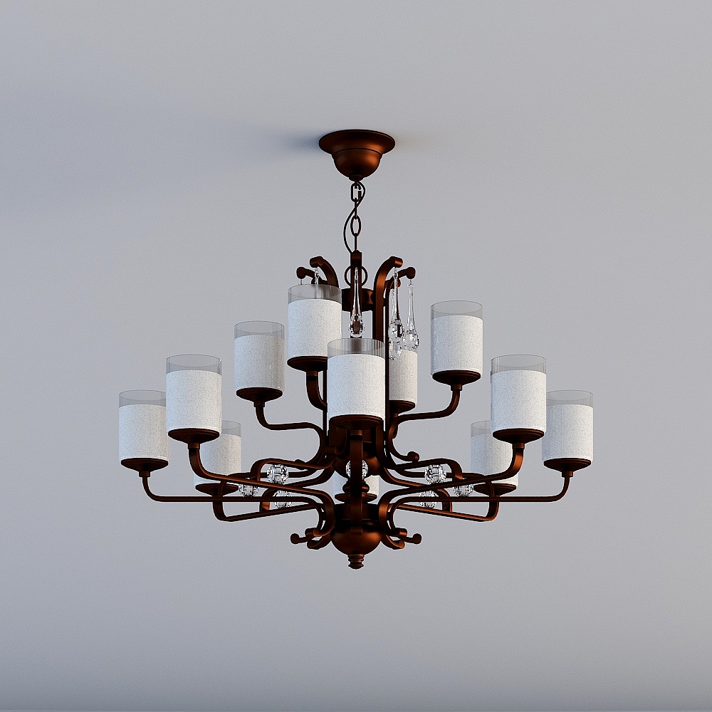 Vintage Chandelier 3D model with Unique Modern Charm