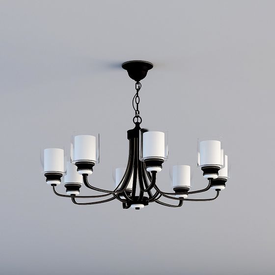 Elegant Vintage Pendant Light 3D model
