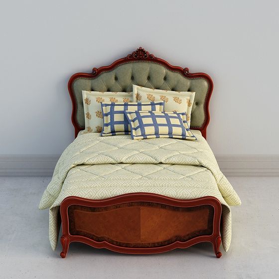 Elegant Vintage Bed 3D model