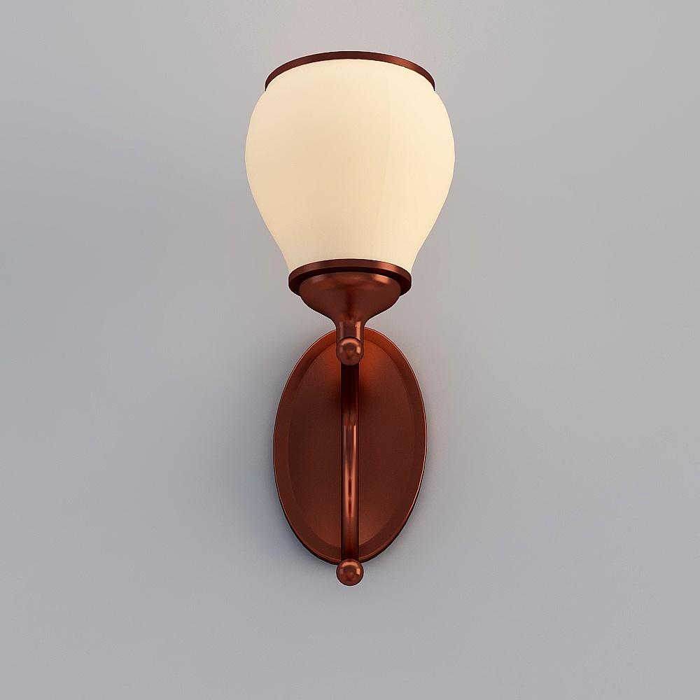 Elegant Vintage Copper Wall Light 3D model