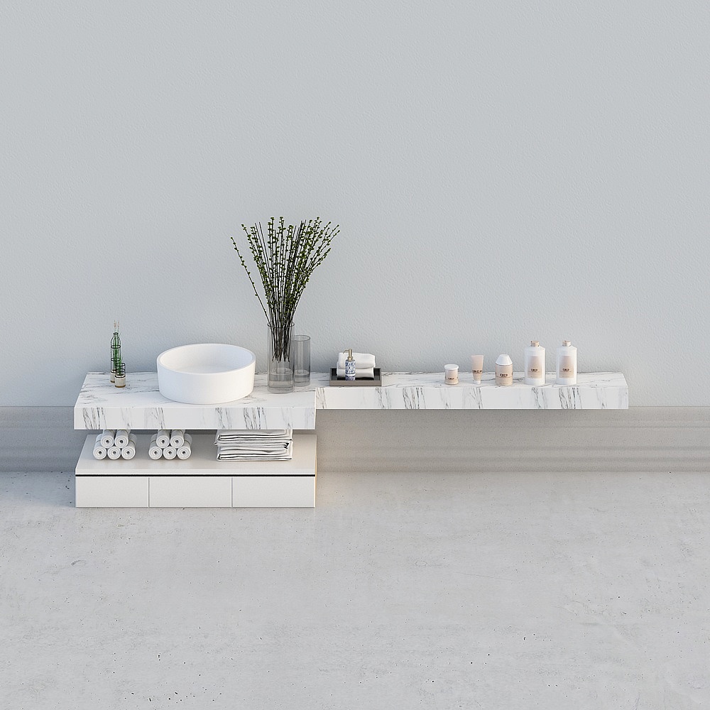 Marble bathroom cabinet 2