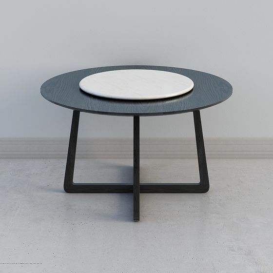 Stylish Low-Polygon Round Table 3D model for Modern Interiors