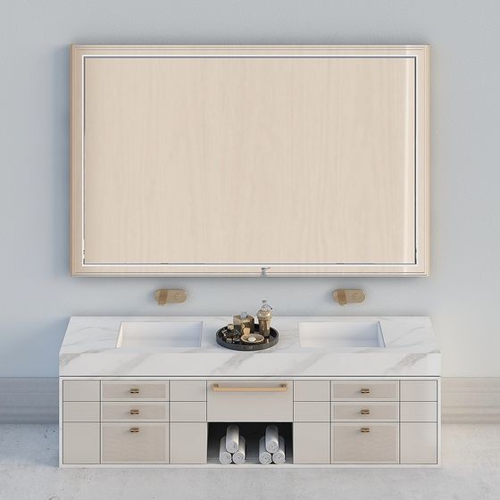 Elegant Double Vanity 3D model for Modern Bathrooms