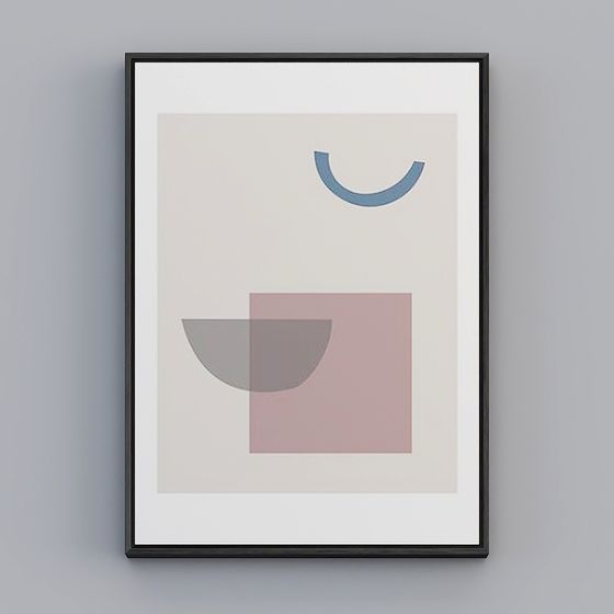 Abstract Smile 3D model - Modern Minimalist Art