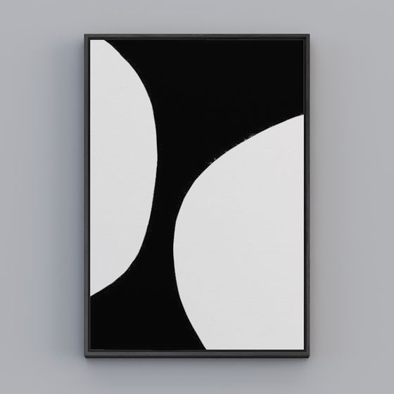 Contemporary Abstract Black and White Frame 3D model