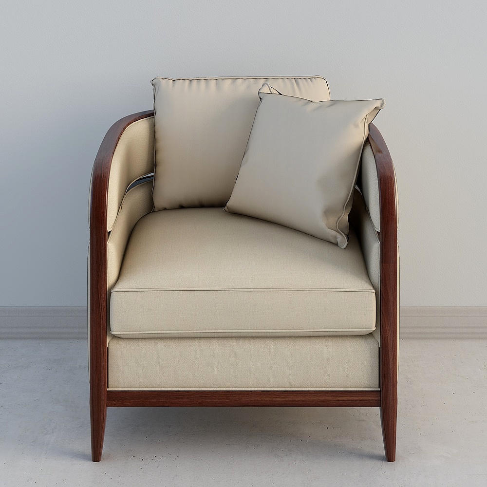 Elegant Low-Polygon Armchair 3D Model