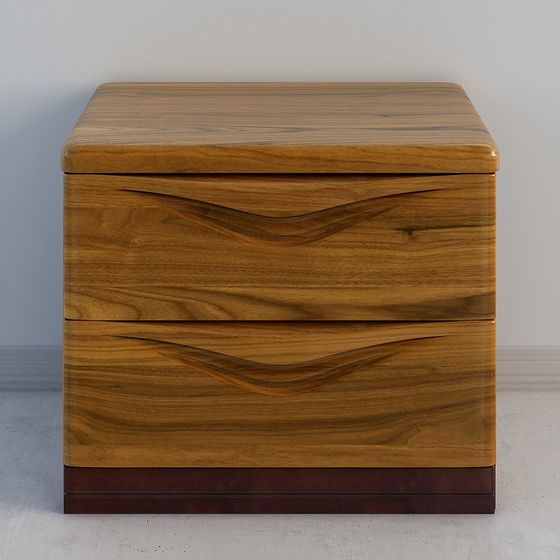 Stylish Wooden Storage Box 3D model for Design