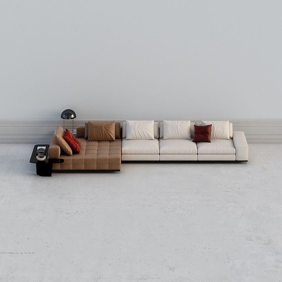 Elegant Low-Polygon 3D Sofa Model