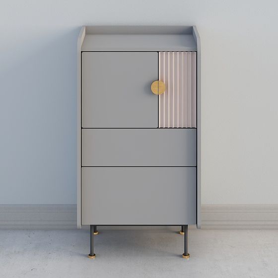 艾黛家居-滿月鬥櫃 淺灰色