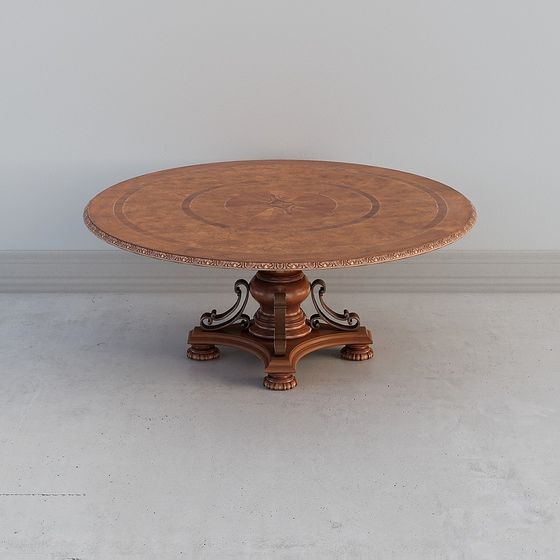 Elegant Vintage Round Table 3D model