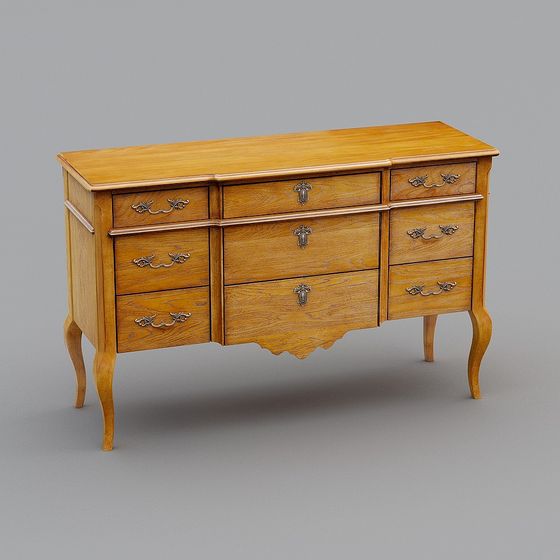 Elegant Vintage Vanity Table 3D model