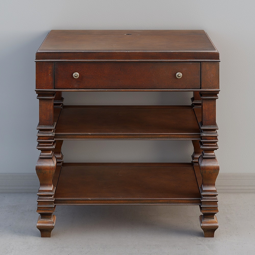 Cabinet de rangement de table de chevet H901355S moderne minimaliste de luxe en bois massif classique américain rond