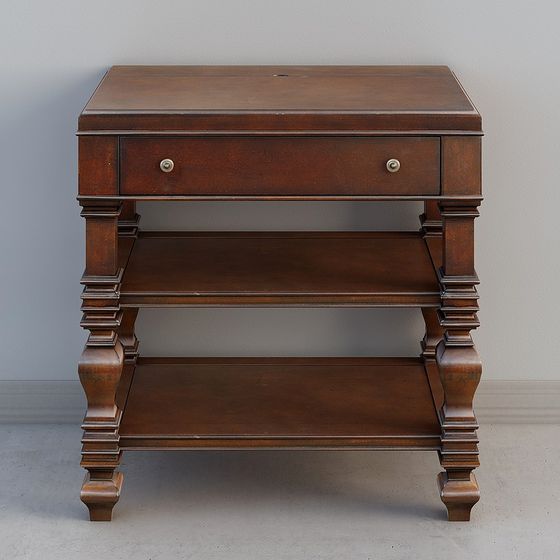Classic Wooden Side Table 3D model