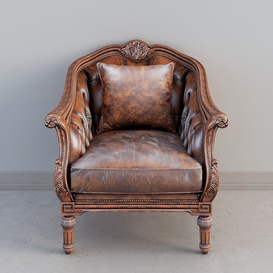 Vintage Leather Armchair 3D model