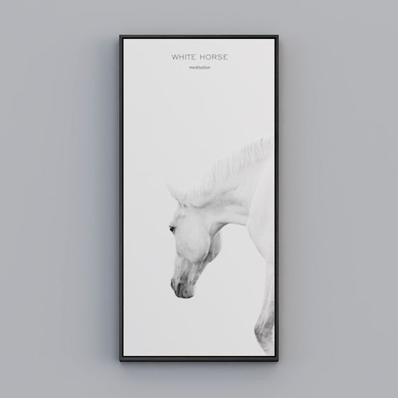 Elegant Low-Poly White Horse 3D model