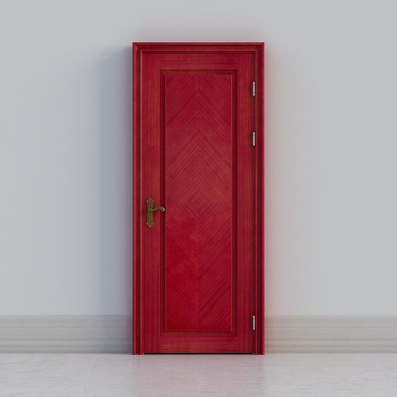 Classic Red Wooden Door 3D model