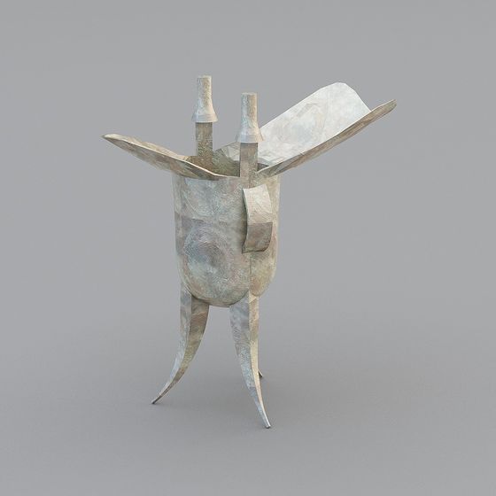 Futuristic Low Poly 3D Model of a Sci-Fi Creature