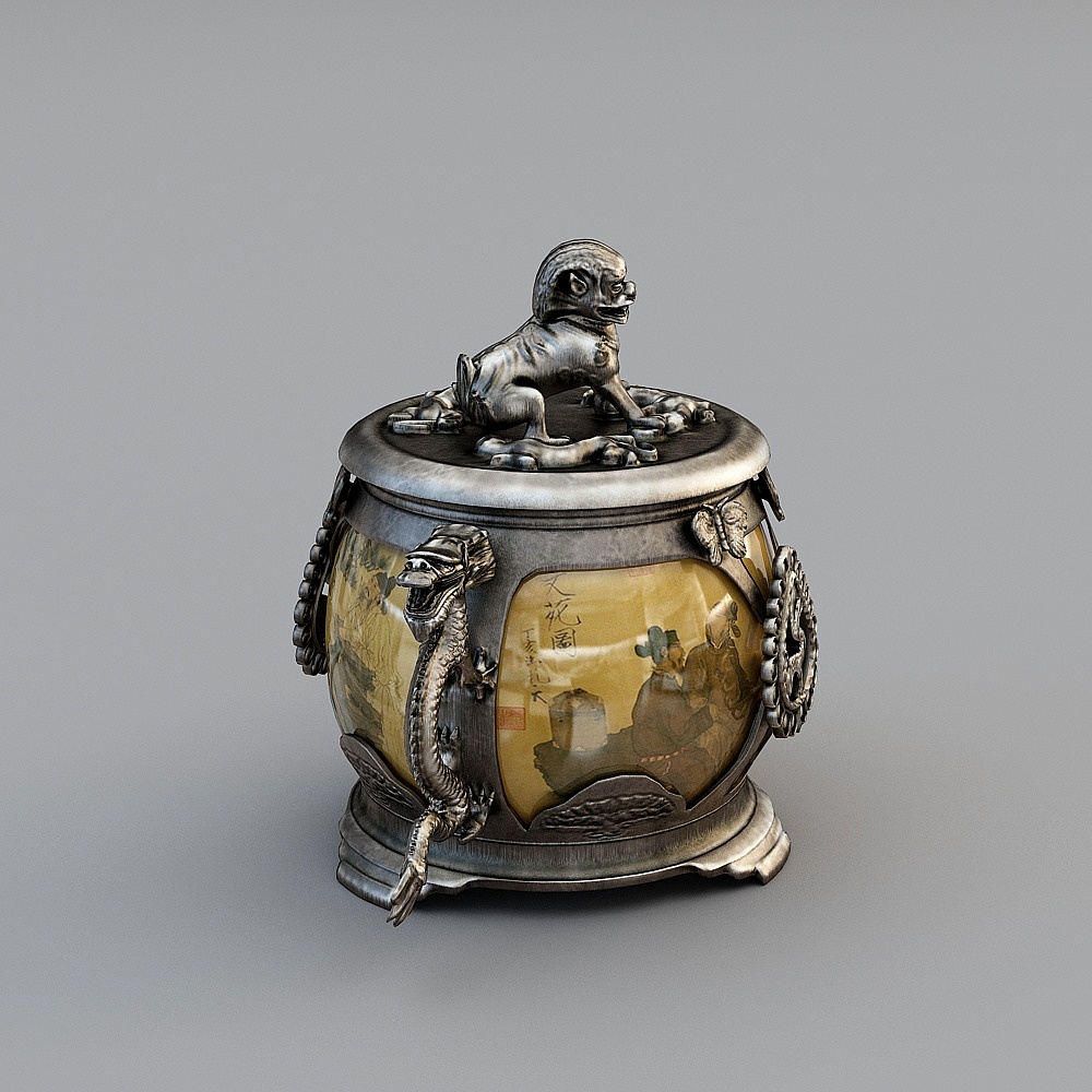 Antique Treasure Box Low-Poly 3D Model