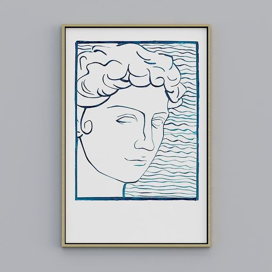 Line Art David 3D model