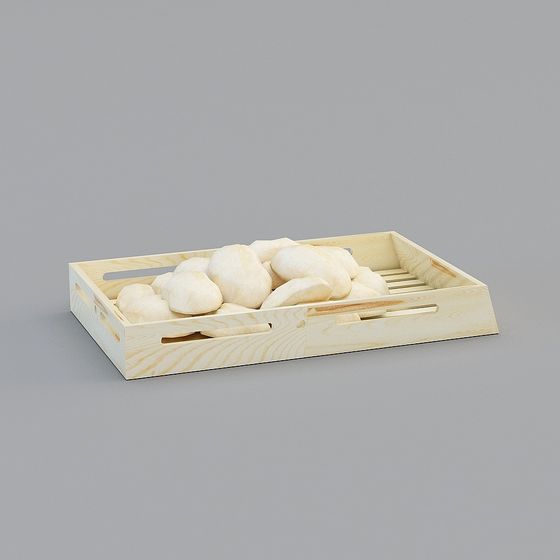 Rustic Wooden Tray 3D model