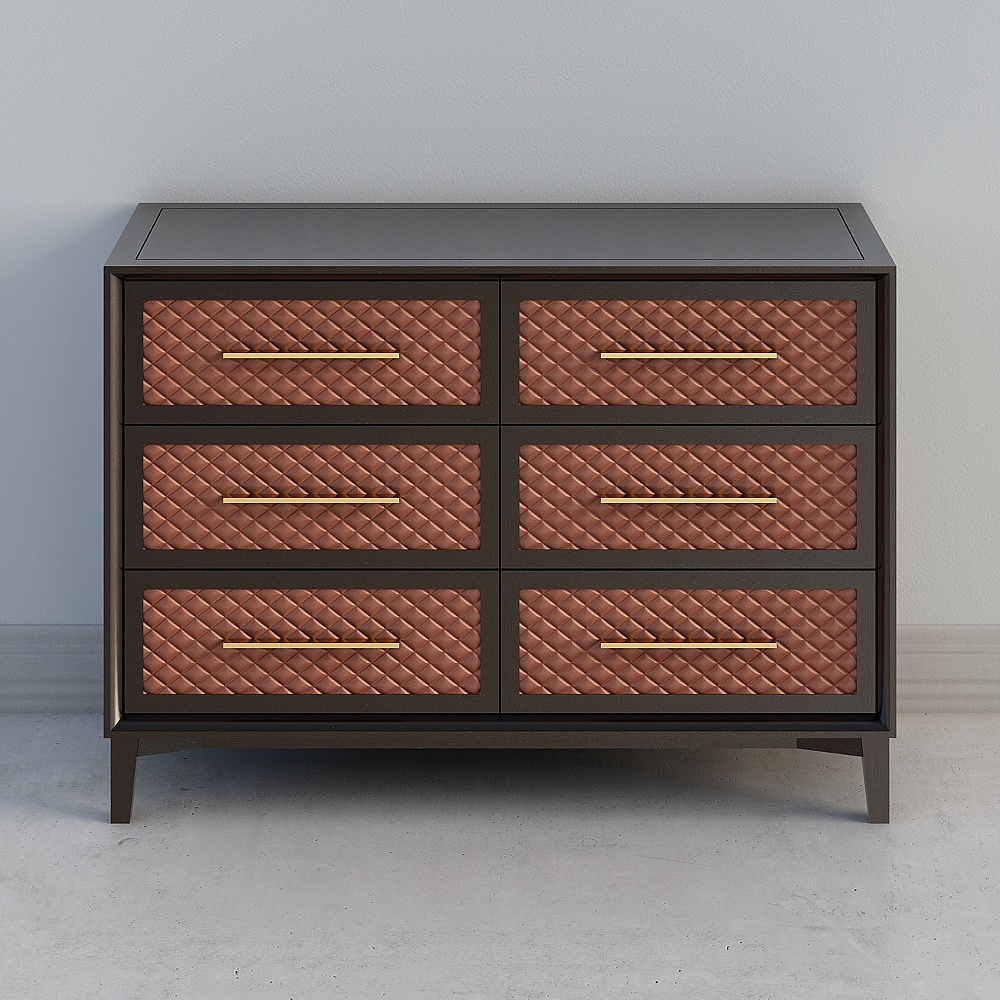 Stylish Six-Drawer Chest 3D model for Modern Interiors