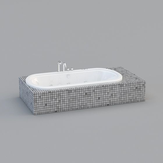 Modern Minimalist 3D Bathtub Model