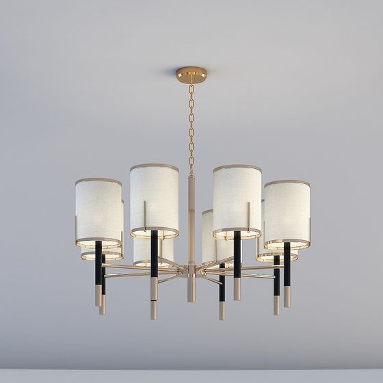 Stylish Low-Poly Chandelier 3D Model for Modern Design