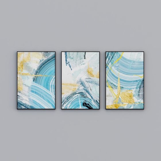 Vibrant Abstract Paintings 3D Model Collection