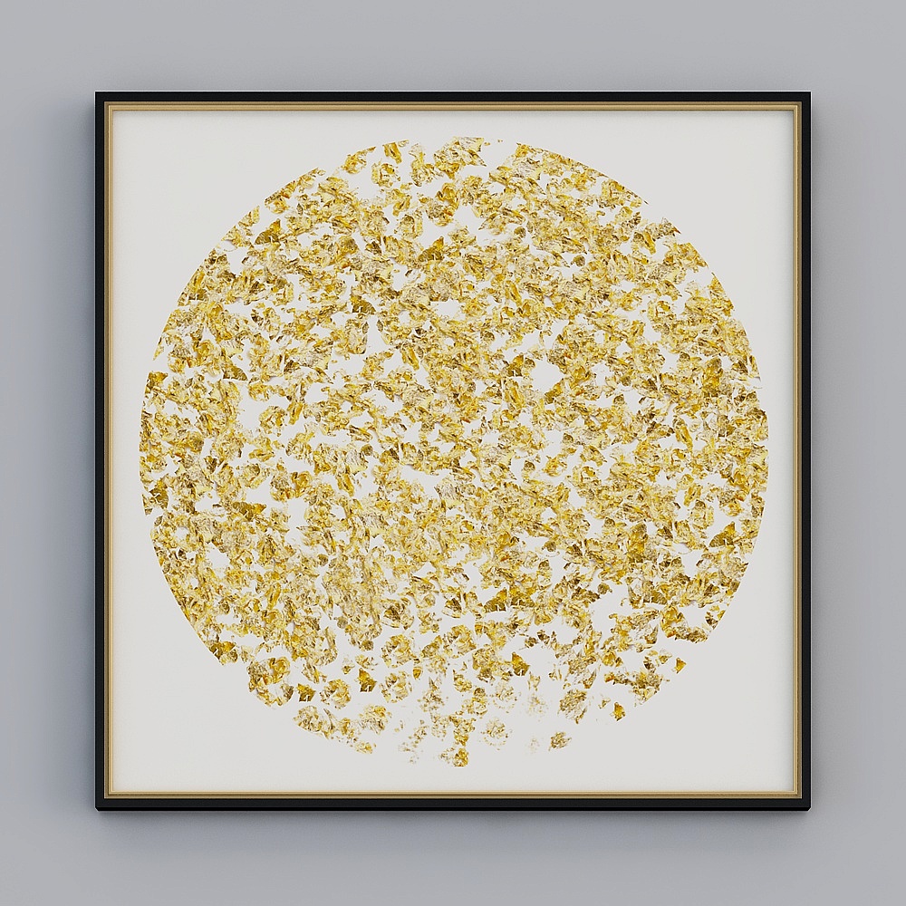 Modern simple living room round gold foil decorative painting