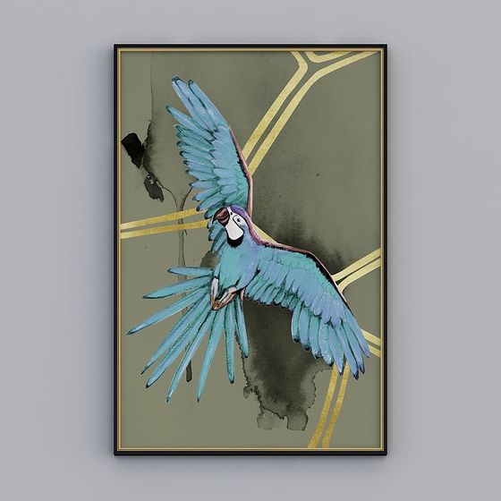 Vibrant Blue-Green Macaw 3D model for Artistic Creations