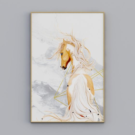 Elegant Unicorn 3D model in Dreamy Cloudscape