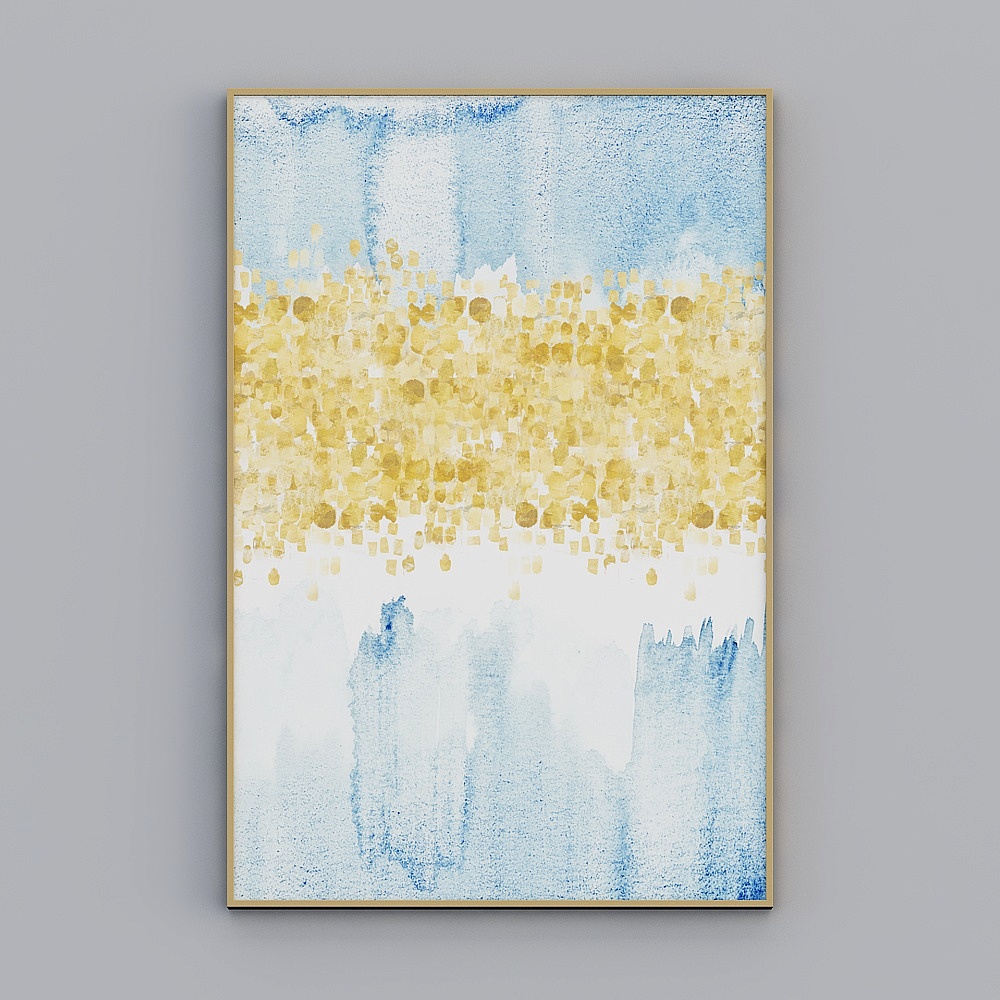 Modern abstract artistic conception watercolor gold foil star li