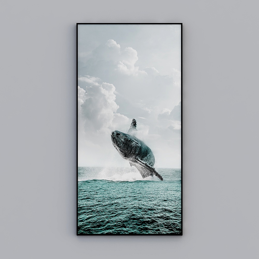 Scandi decorative painting-dolphin lukisan