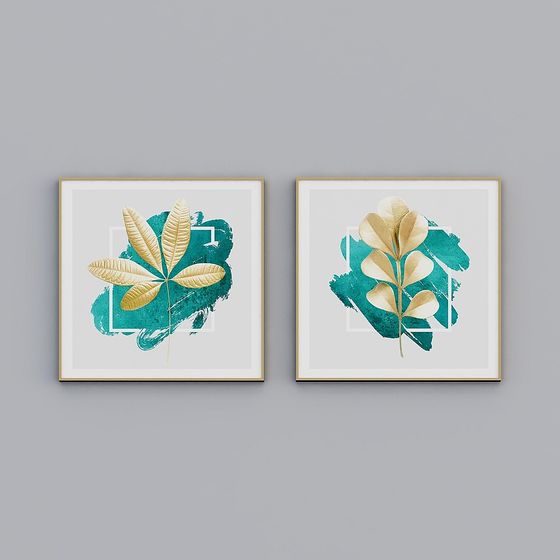 Abstract Green Leaf Frame 3D model