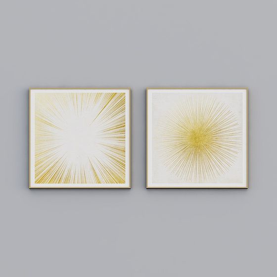 Golden Radiance Frame 3D model for Creative Projects