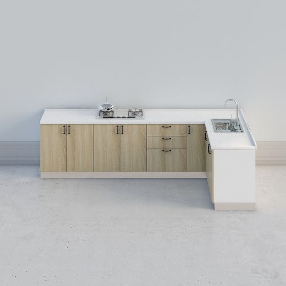 Contemporary Kitchen Cabinet 3D model for Creative Spaces