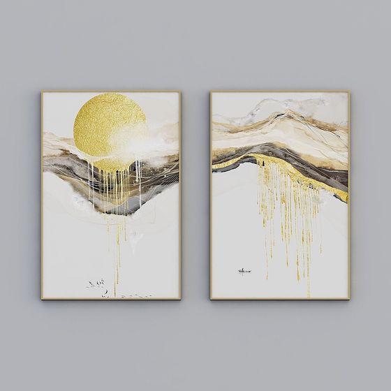 Neue chinesische abstrakte künstlerische Konzeption, Landschaft und Goldlin