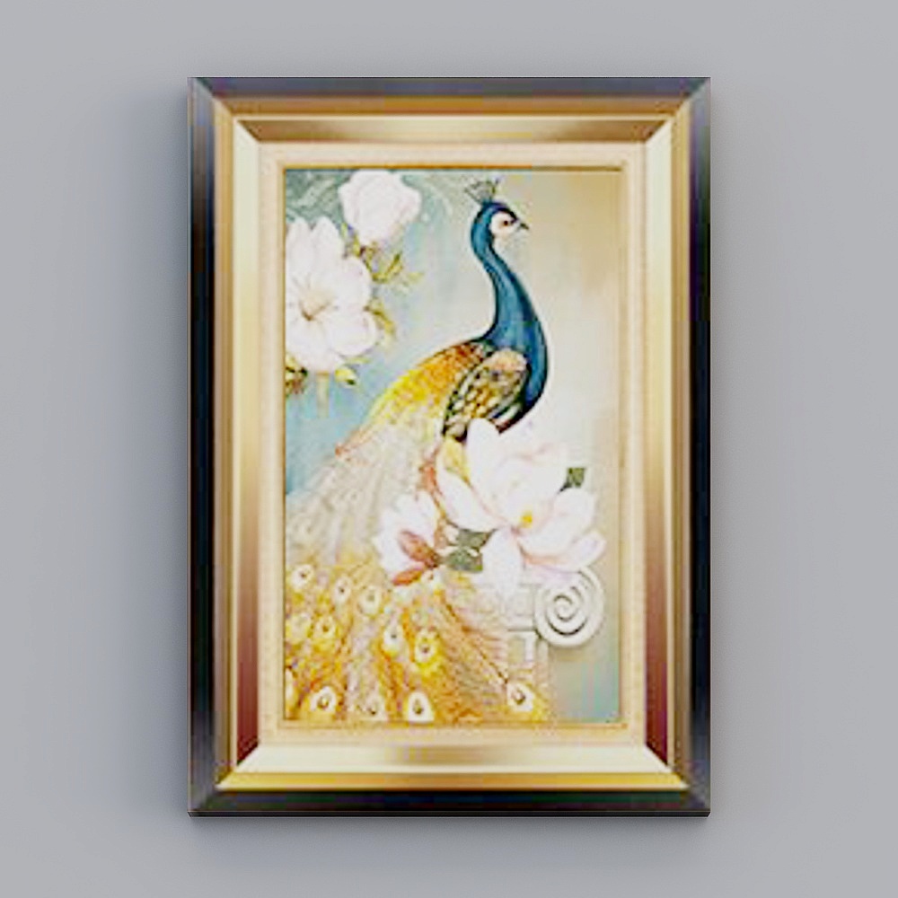 Elegant Peacock 3D Model Art